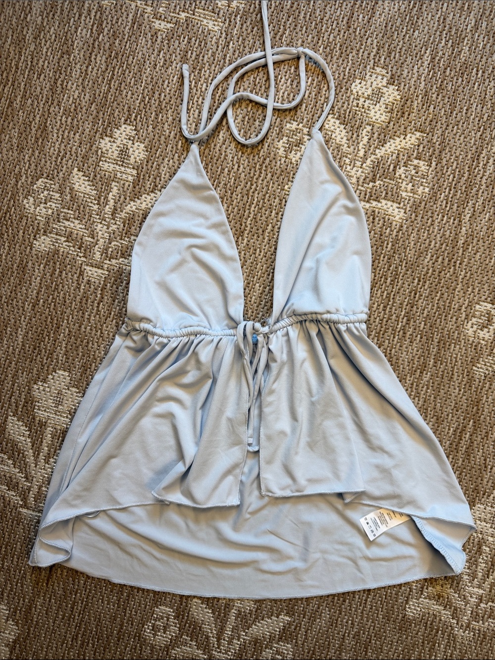 Grave Light Blue Halter Babydoll halter Top